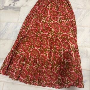 Cleobella Pink and Brown Paisley Maxi Skirt